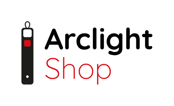 Arclight Project Shop logo featuring a stylised red and black vertical flashlight icon.